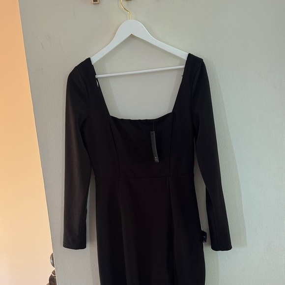 Lulu's Classic Black Long Sleeve Dress - Picture 1 of 3